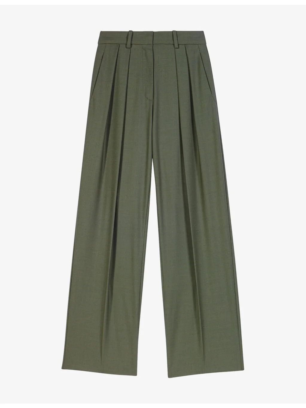 Pleated Wide-Leg Wool-Blend Trousers - 1