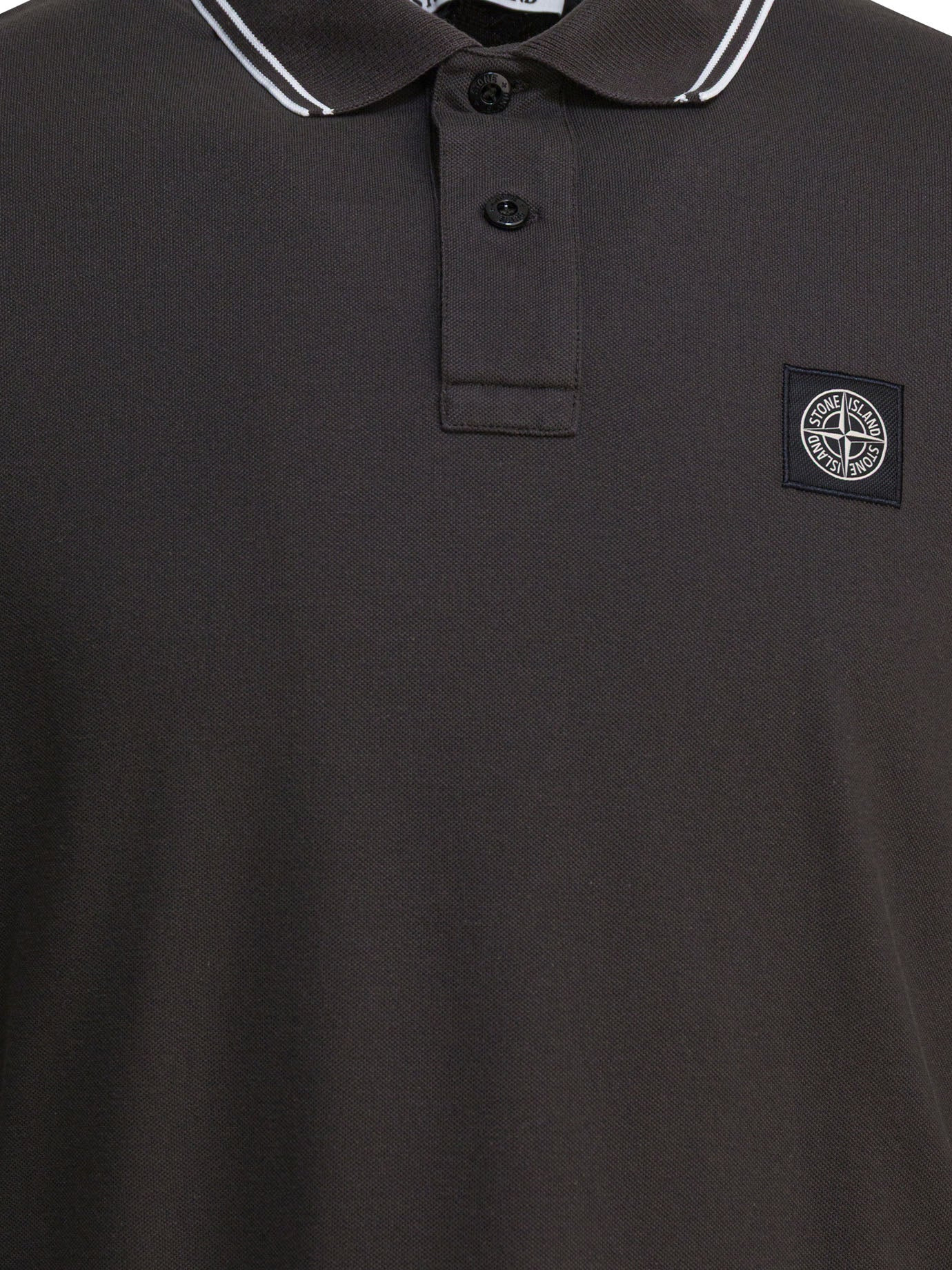 Stone Island Organic Cotton And Pique Polo Shirt - 3