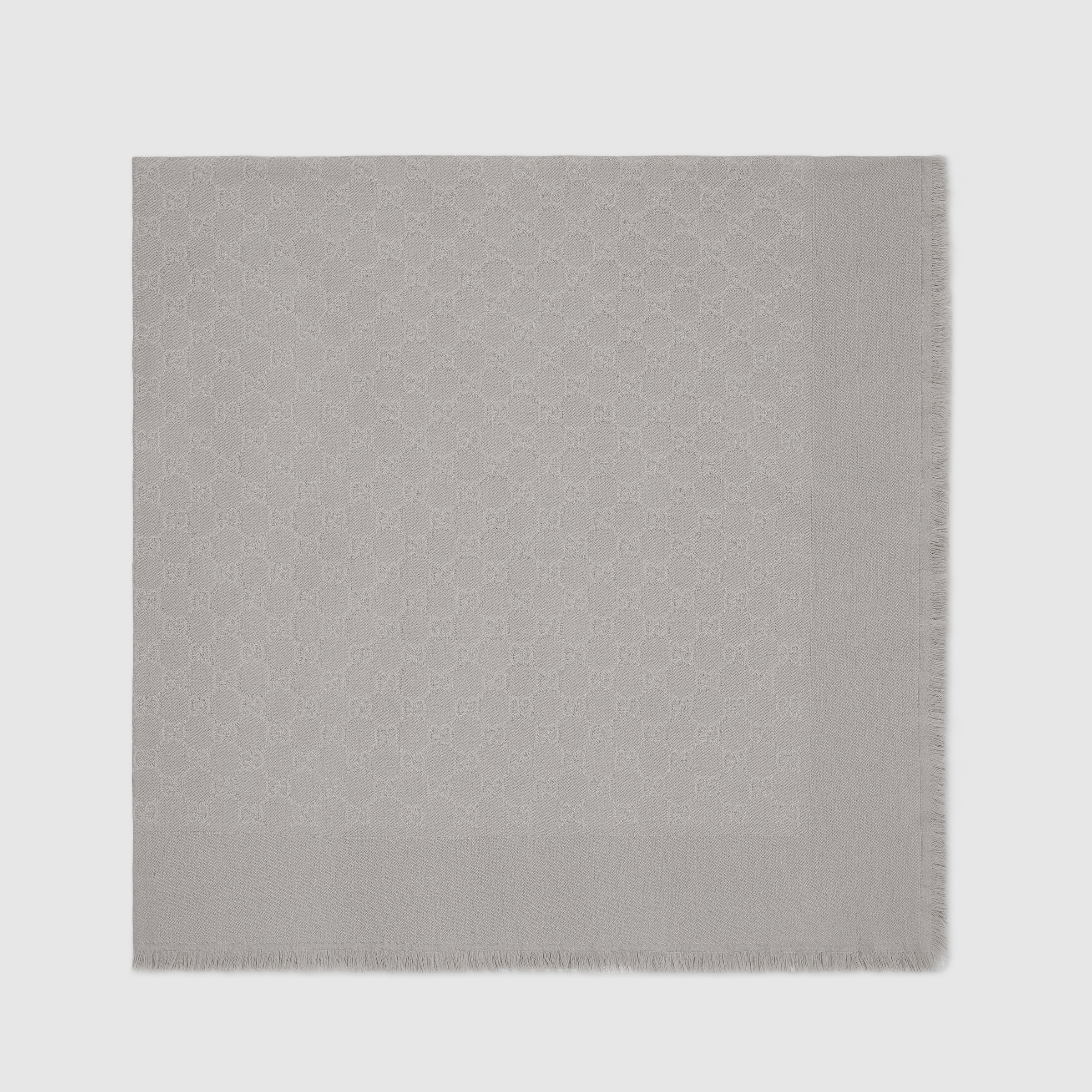 GG wool and silk jacquard shawl - 2
