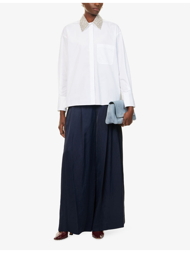 TWP E.B. Crystal-Collar Cotton-Poplin Shirt outlook