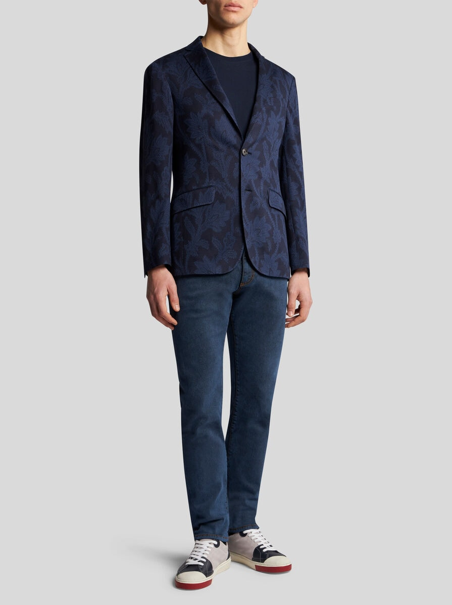 FLORAL LEAFY JACQUARD BLAZER - 3
