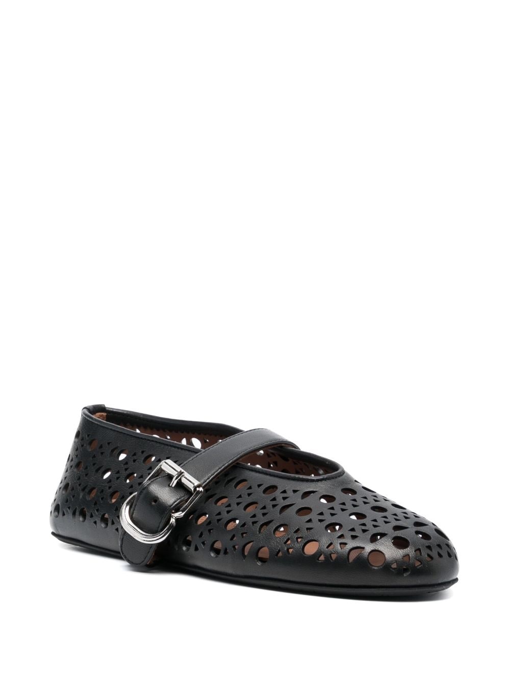 cut-out leather ballerinas - 2