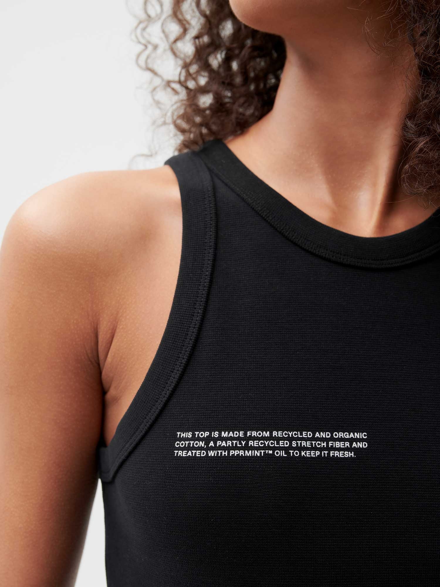Women's Recycled Cotton Tank Top - Black - 5