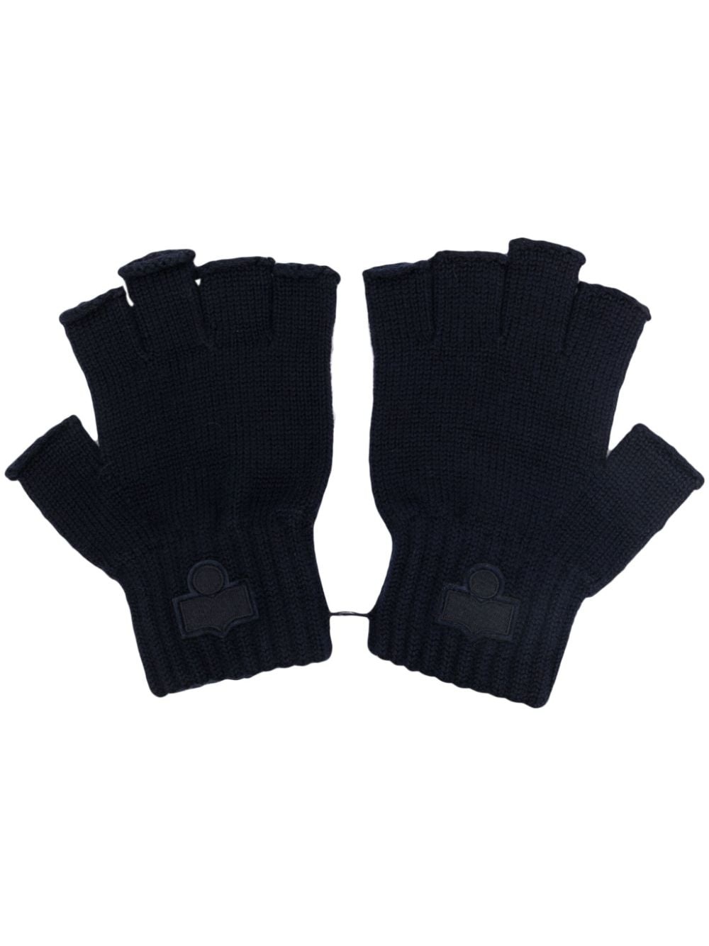 Blaise logo-appliquÃ© fingerless gloves - 1