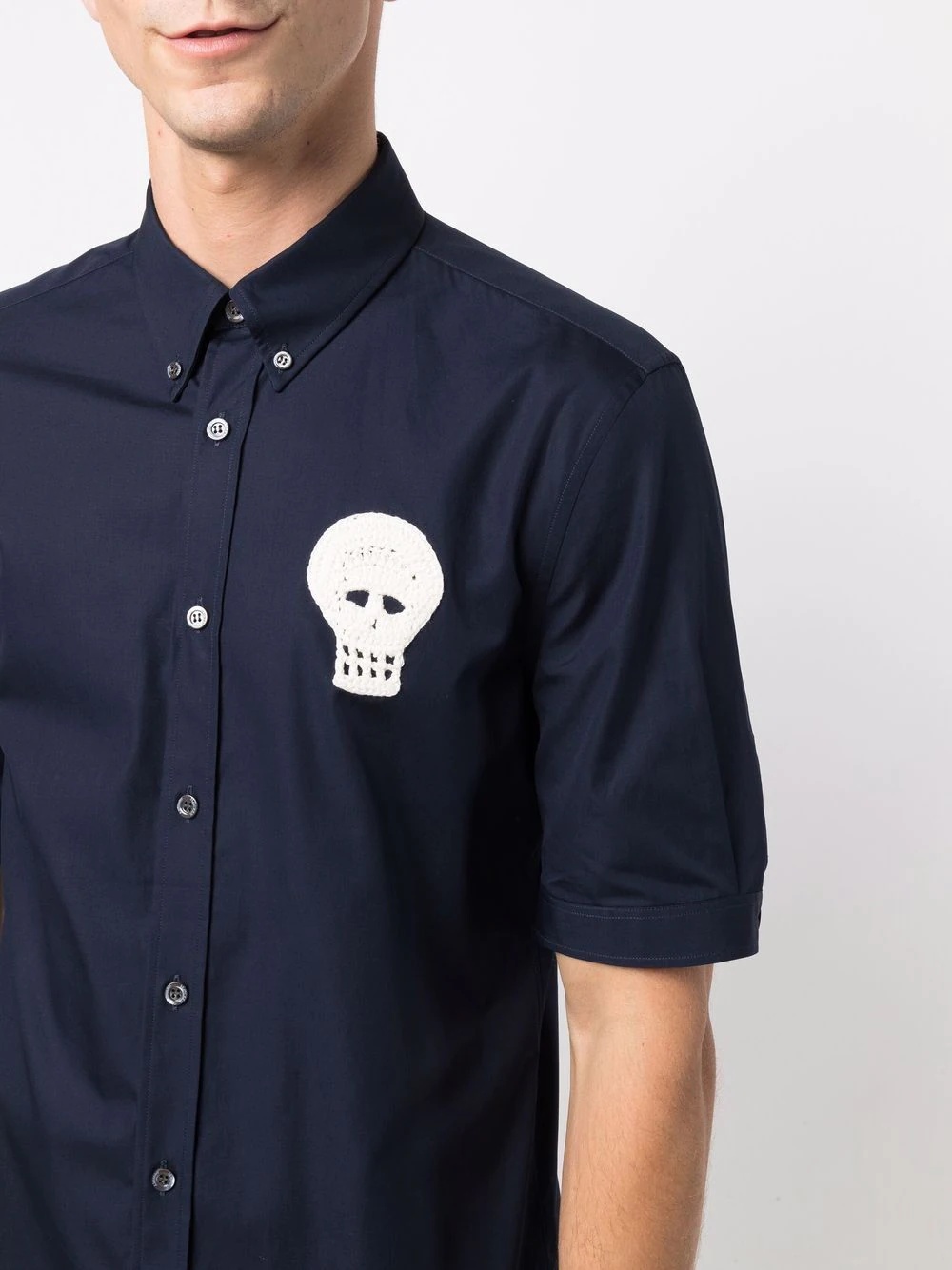 skull-motif button-down shirt - 5