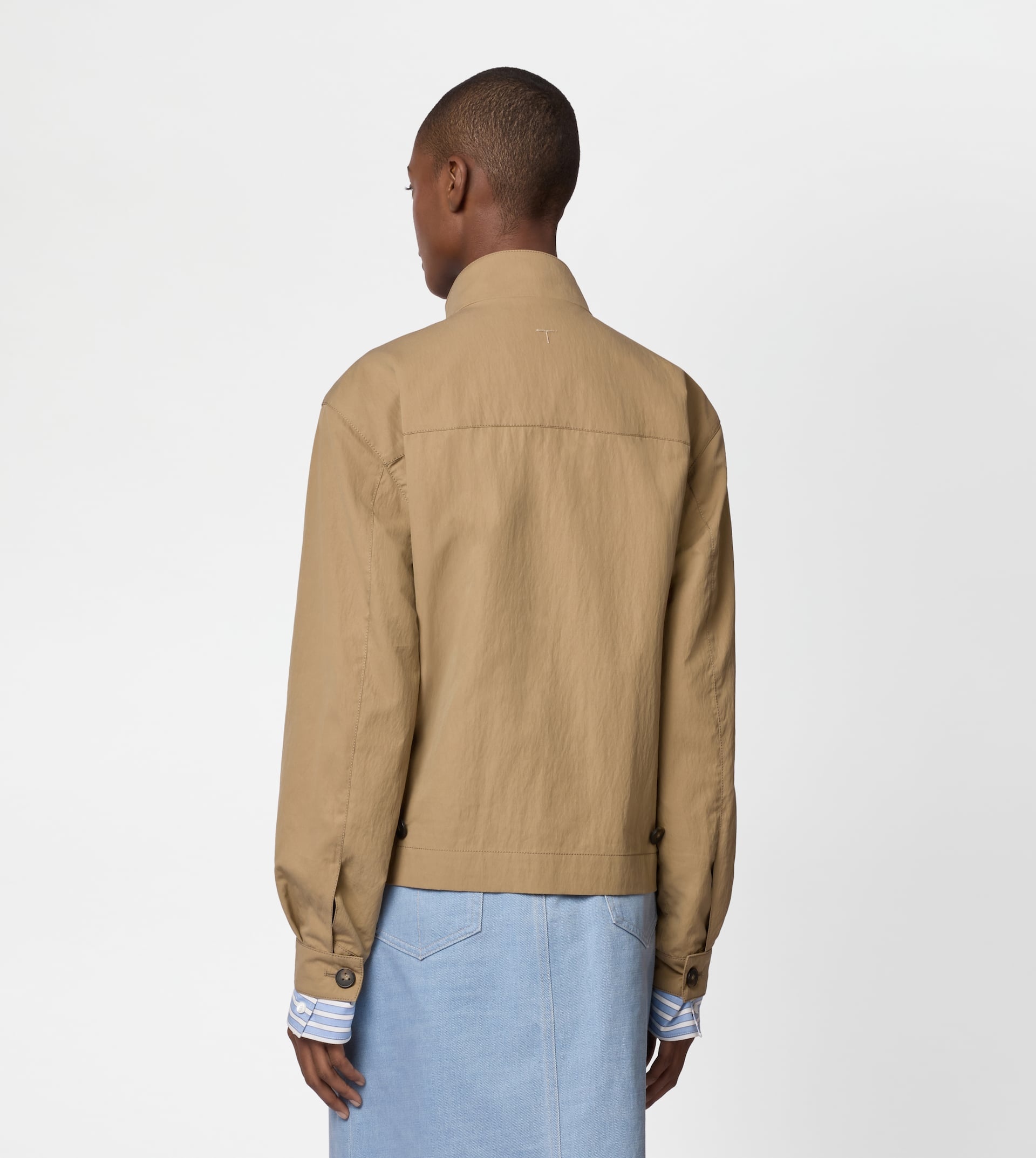 BOMBER JACKET IN TECHNICAL COTTON - BROWN - 3