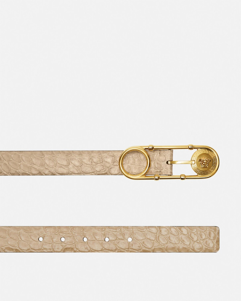 VERSACE Safety Pin Croc-Effect Belt 3 cm outlook