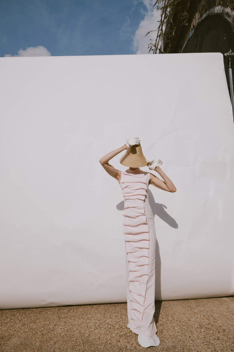 BIB-FRONT MAXI DRESS PALE PINK 2