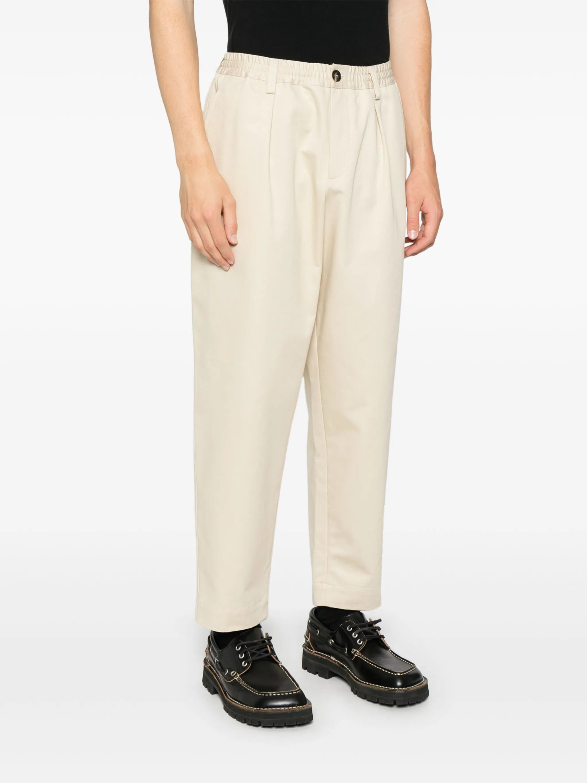 Organic Cotton Gabardine Pants Ivory - 3