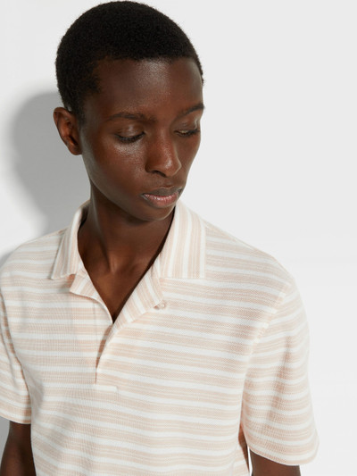 ZEGNA WHITE AND DUST PINK COTTON POLO SHIRT outlook