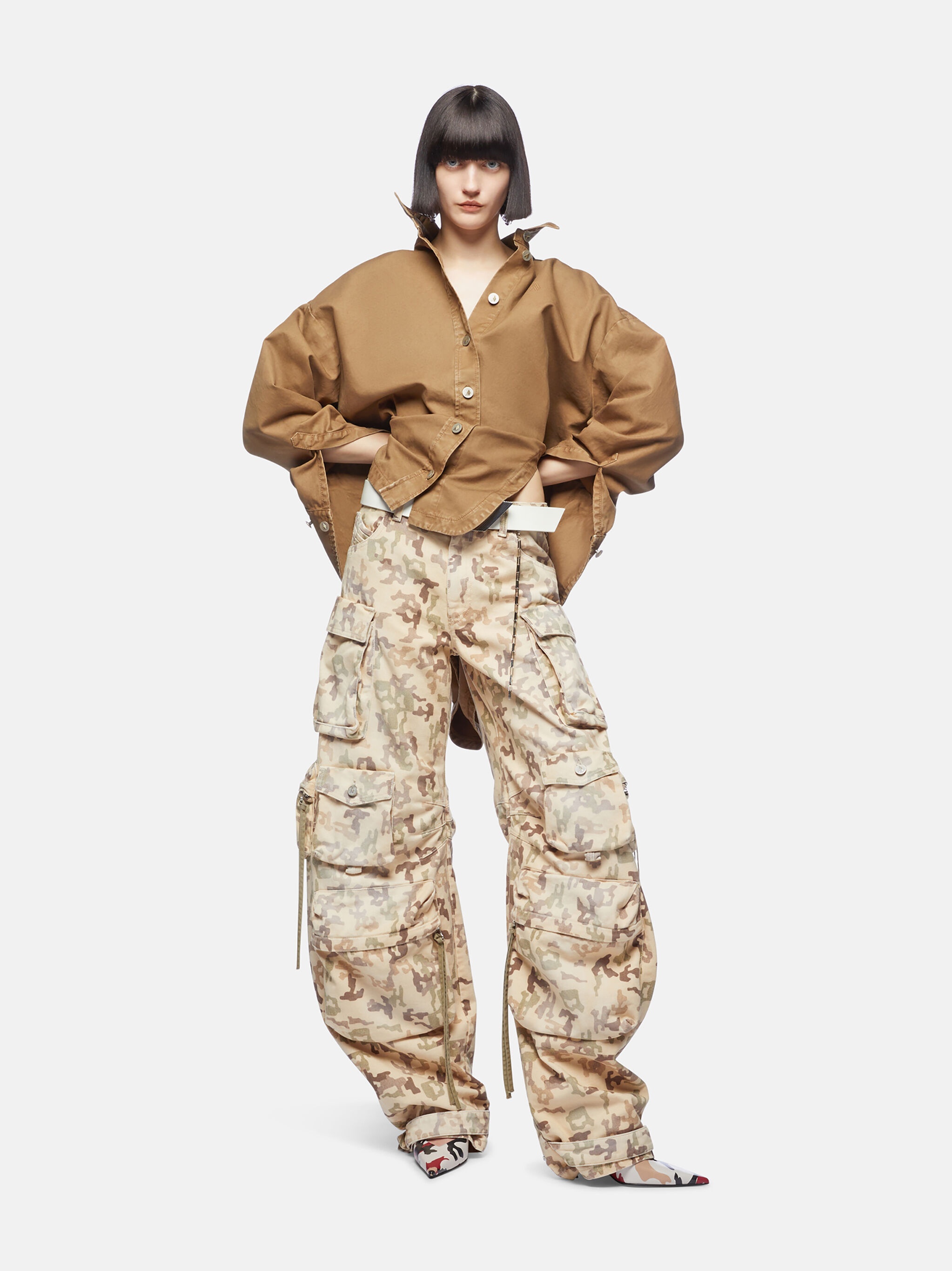 THE ATTICO KHAKI SHORT COAT | REVERSIBLE