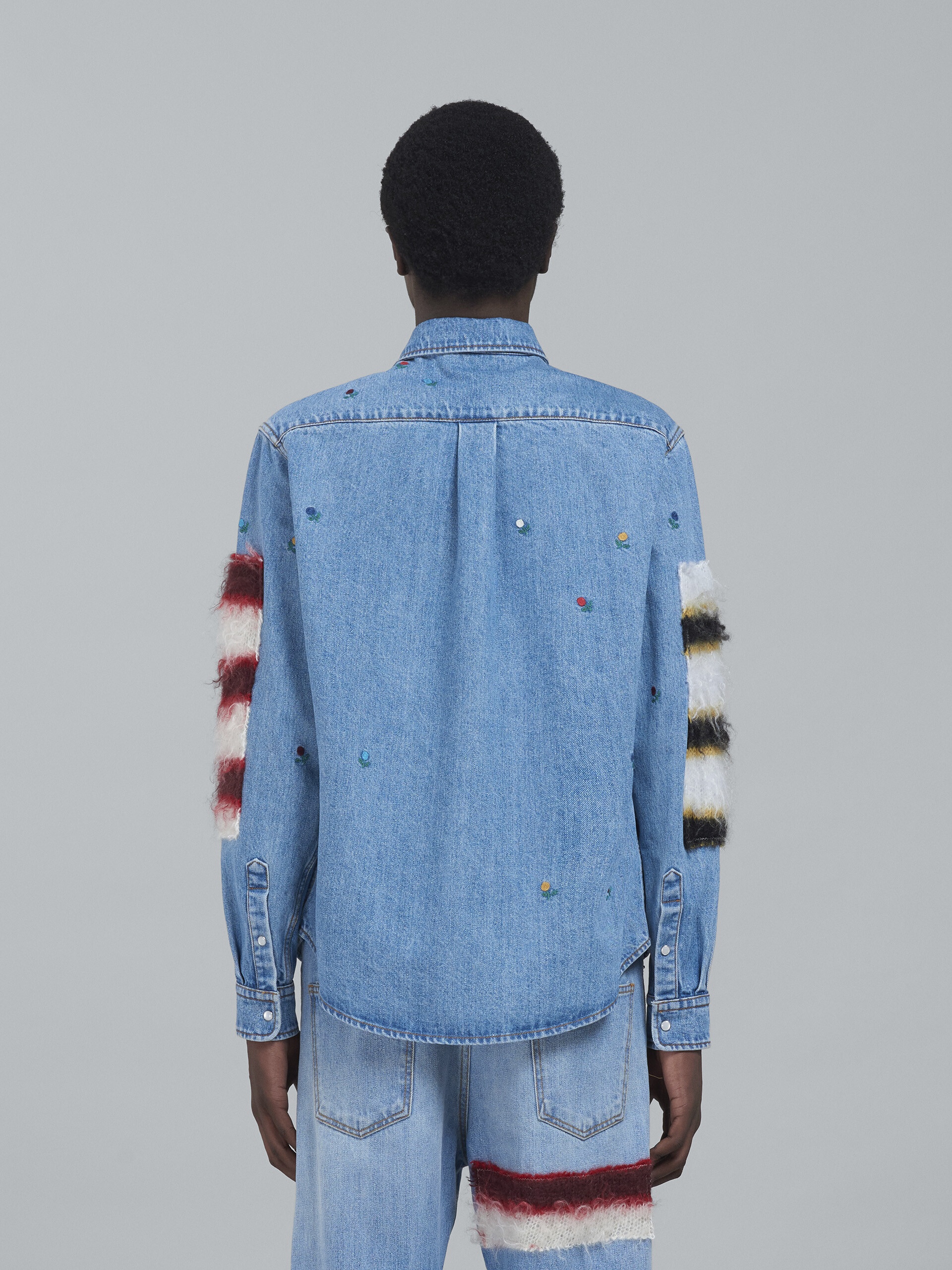 DENIM AND MOHAIR SHIRT - 3