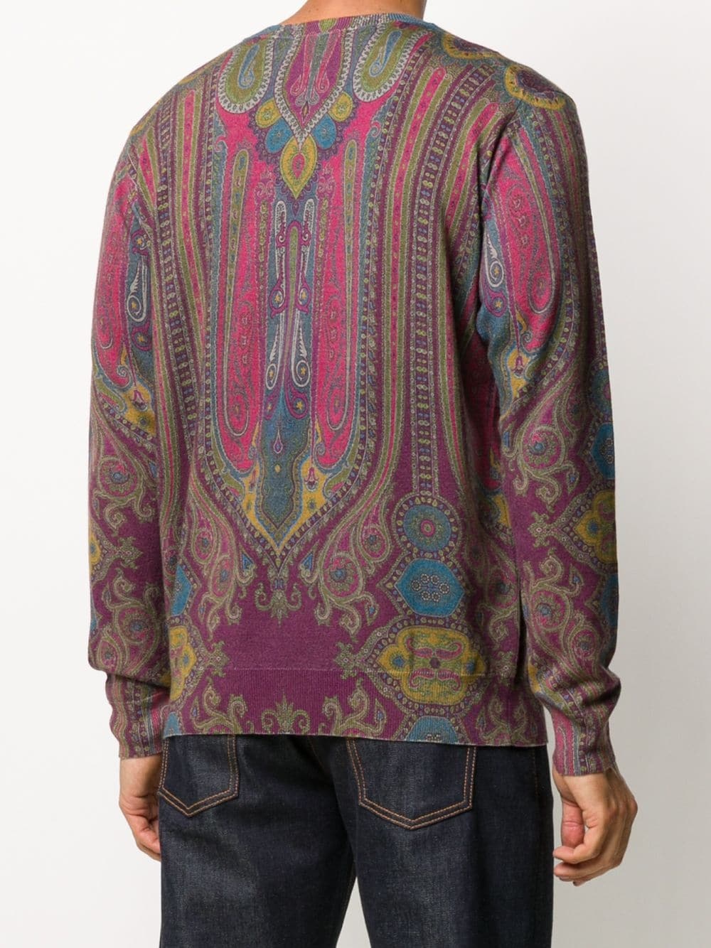 paisley print knit jumper - 4