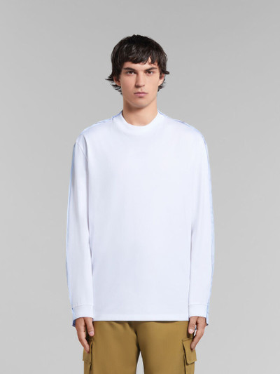 Marni WHITE LONG-SLEEVED T-SHIRT WITH STRIPED BACK outlook