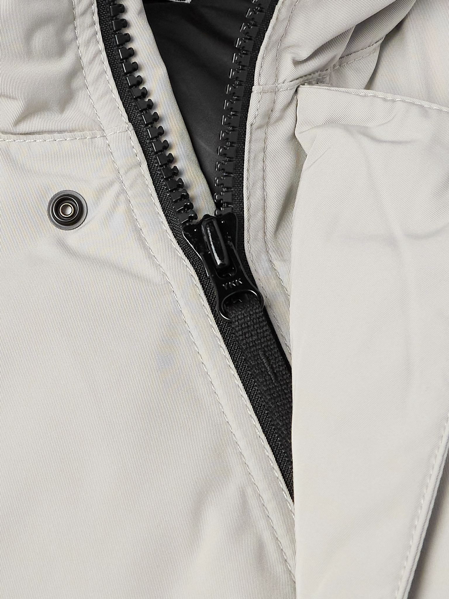 Logo-Appliquéd Micro Twill Hooded Down Parka Gray - 5