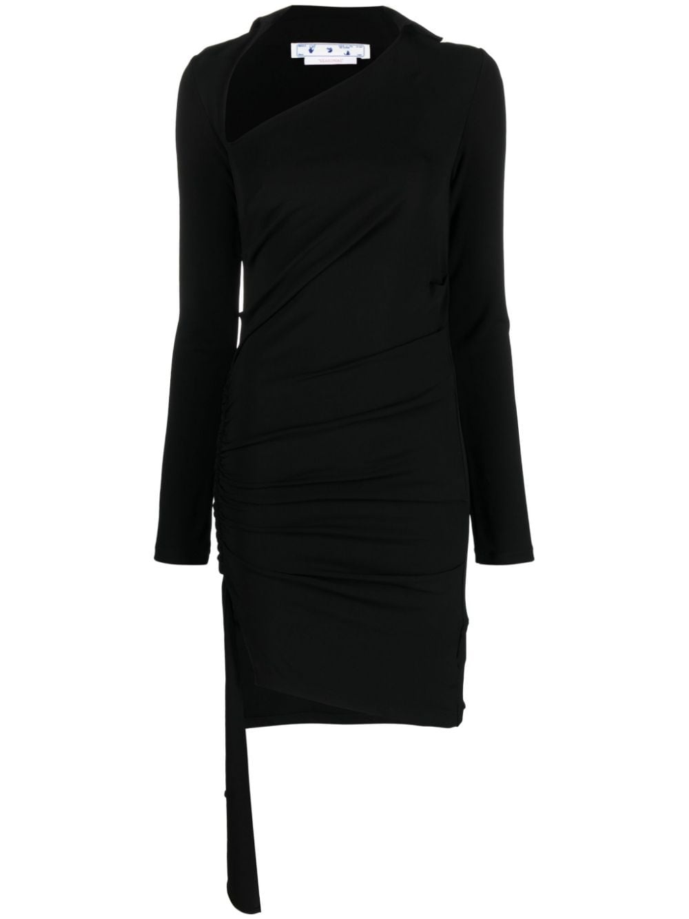 asymmetric ruched minidress - 1