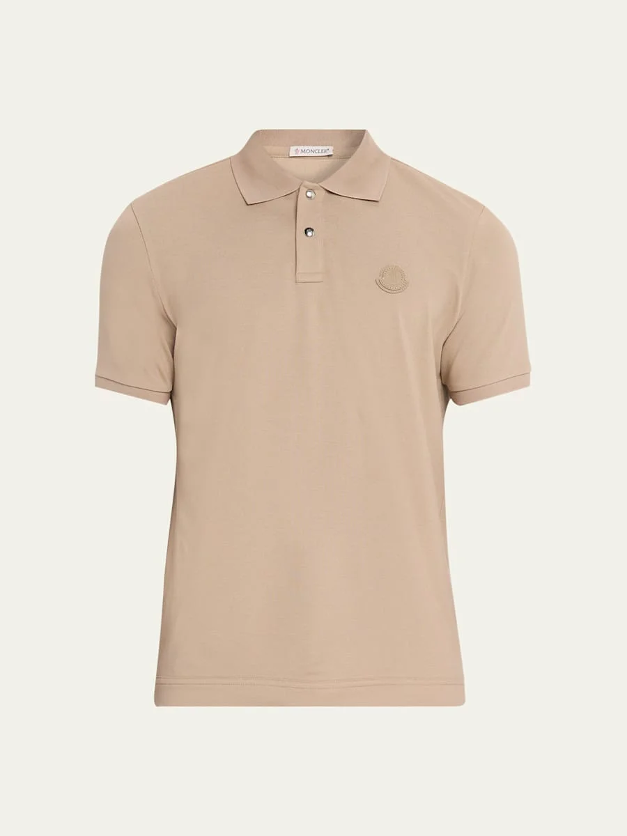 Men's Leather-Emblem Polo Shirt - 1