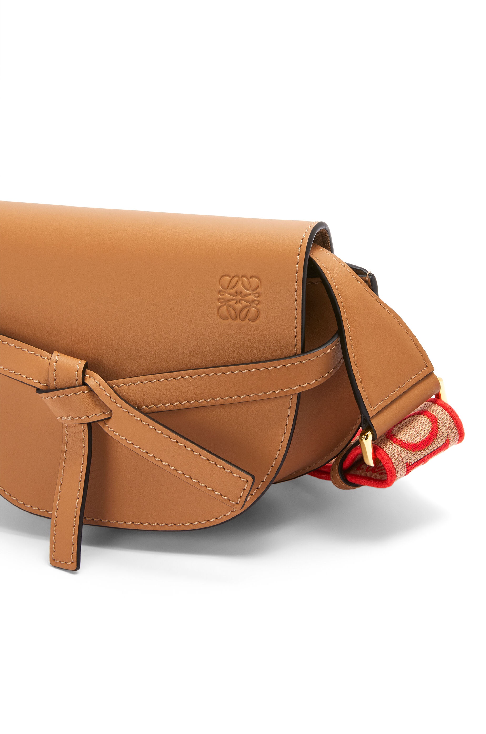 Mini Gate Dual bag in soft calfskin and jacquard - 8