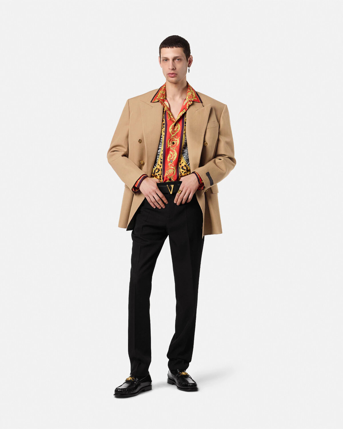 Mélange Wool Double-Breasted Blazer - 2
