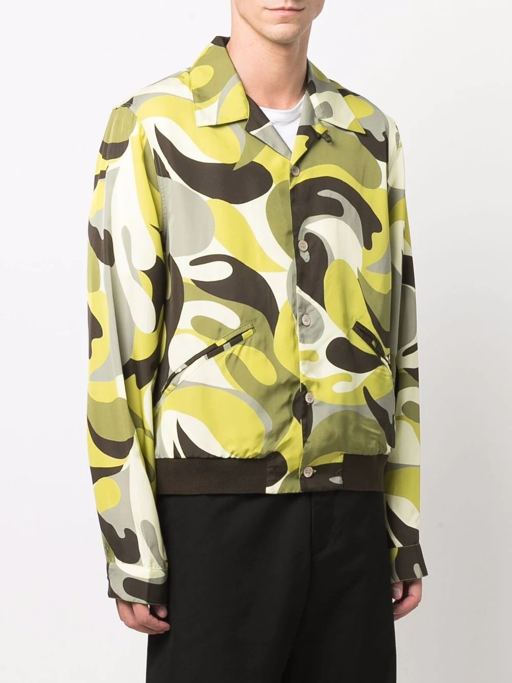 abstract-print overshirt - 3