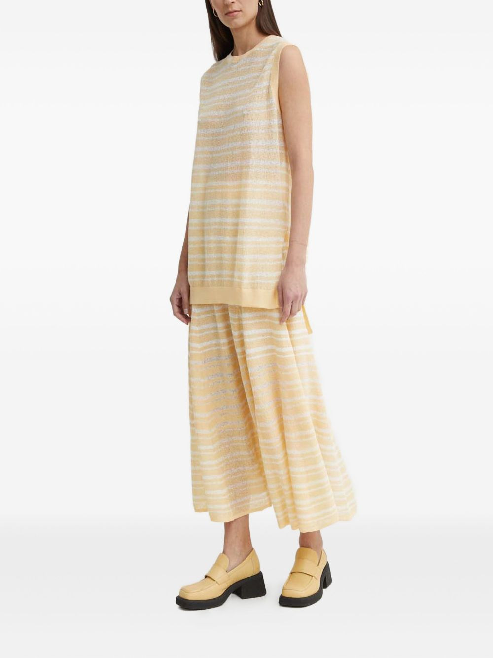 striped sleeveless knit top - 2