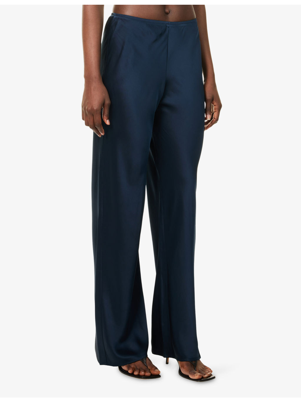 Gale Mid-Rise Bias Satin Trousers - 3