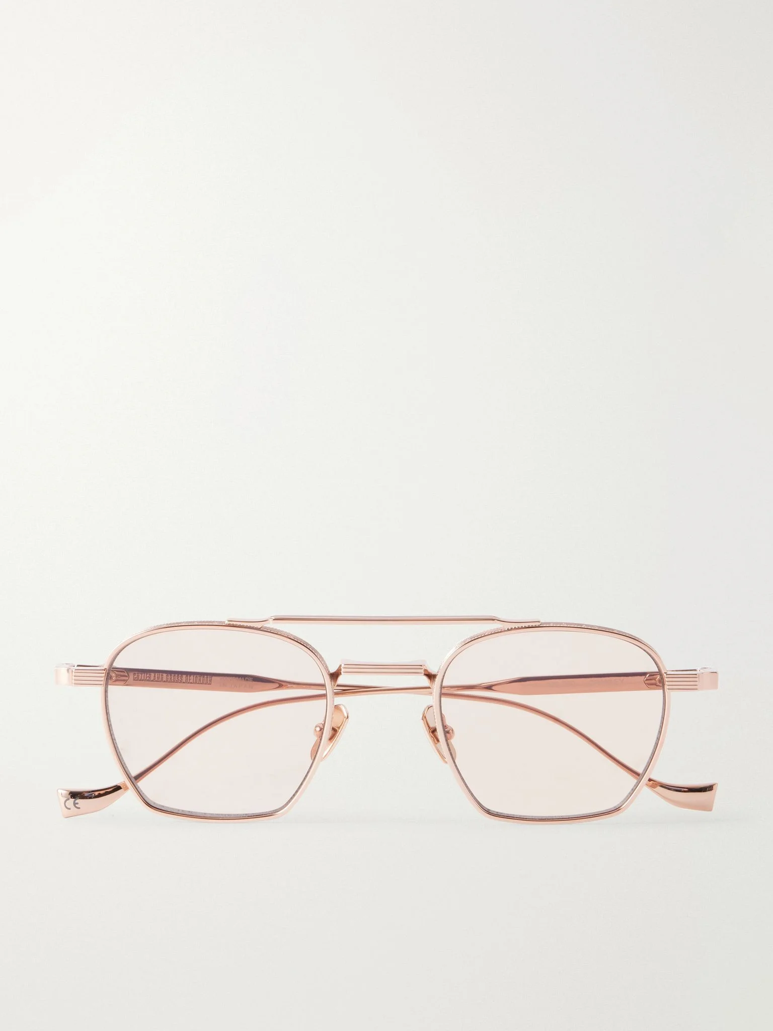 1425 Square-Frame Gold-Tone Metal Sunglasses Pink - 1