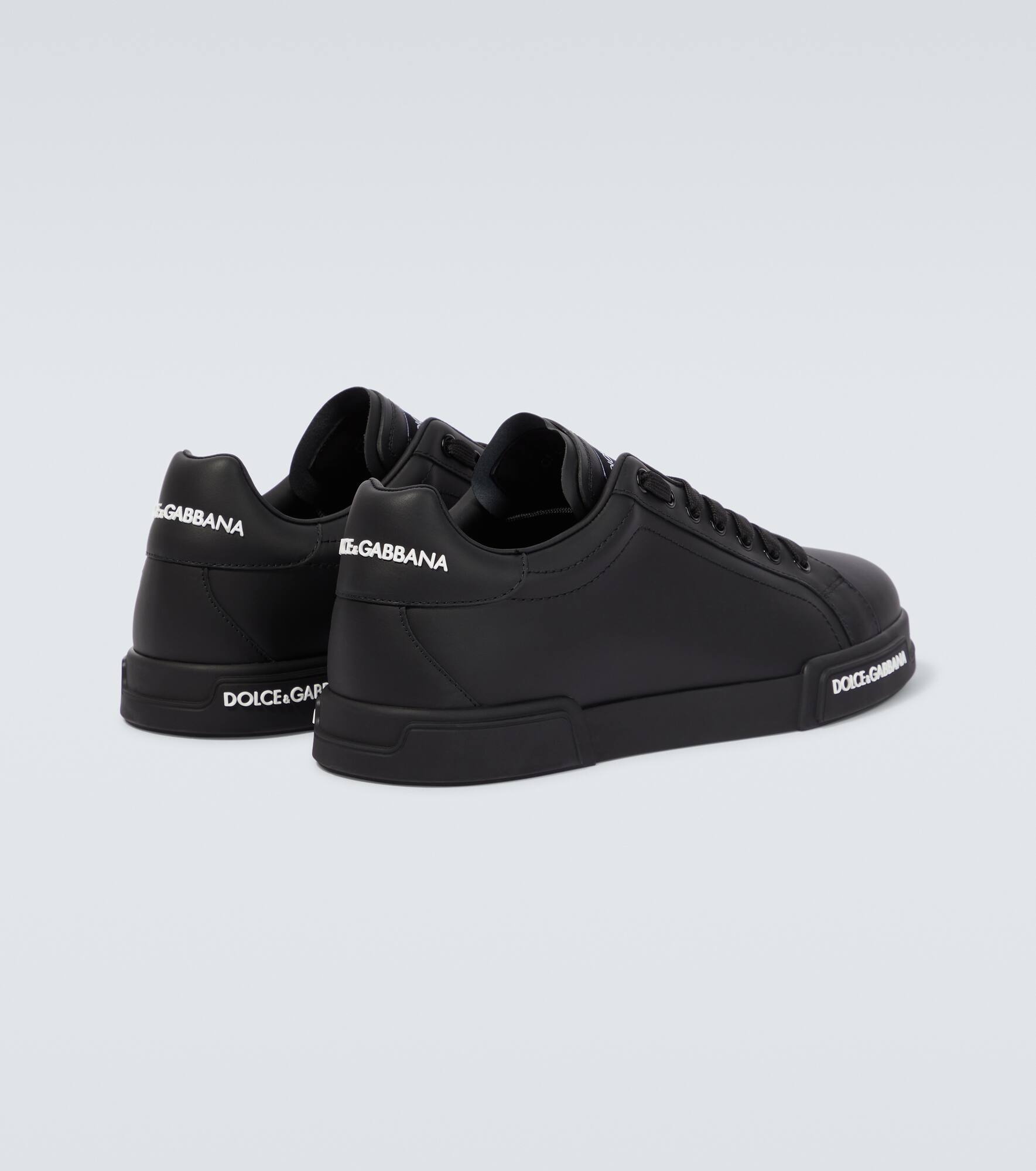 Logo leather sneakers - 6