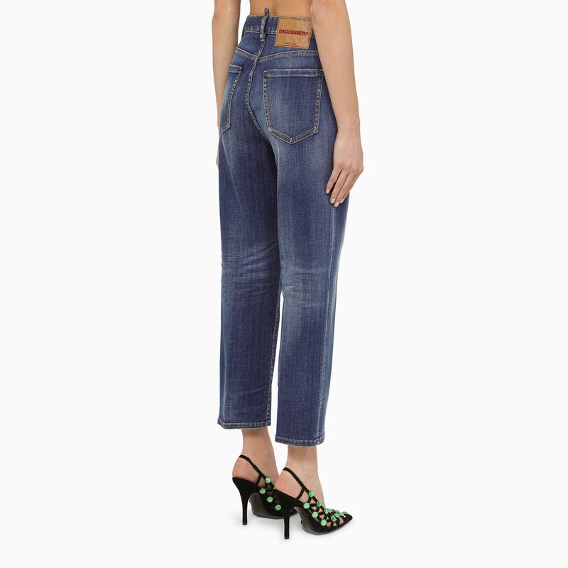 Dsquared2 Navy Blue Washed Denim Jeans Women - 4