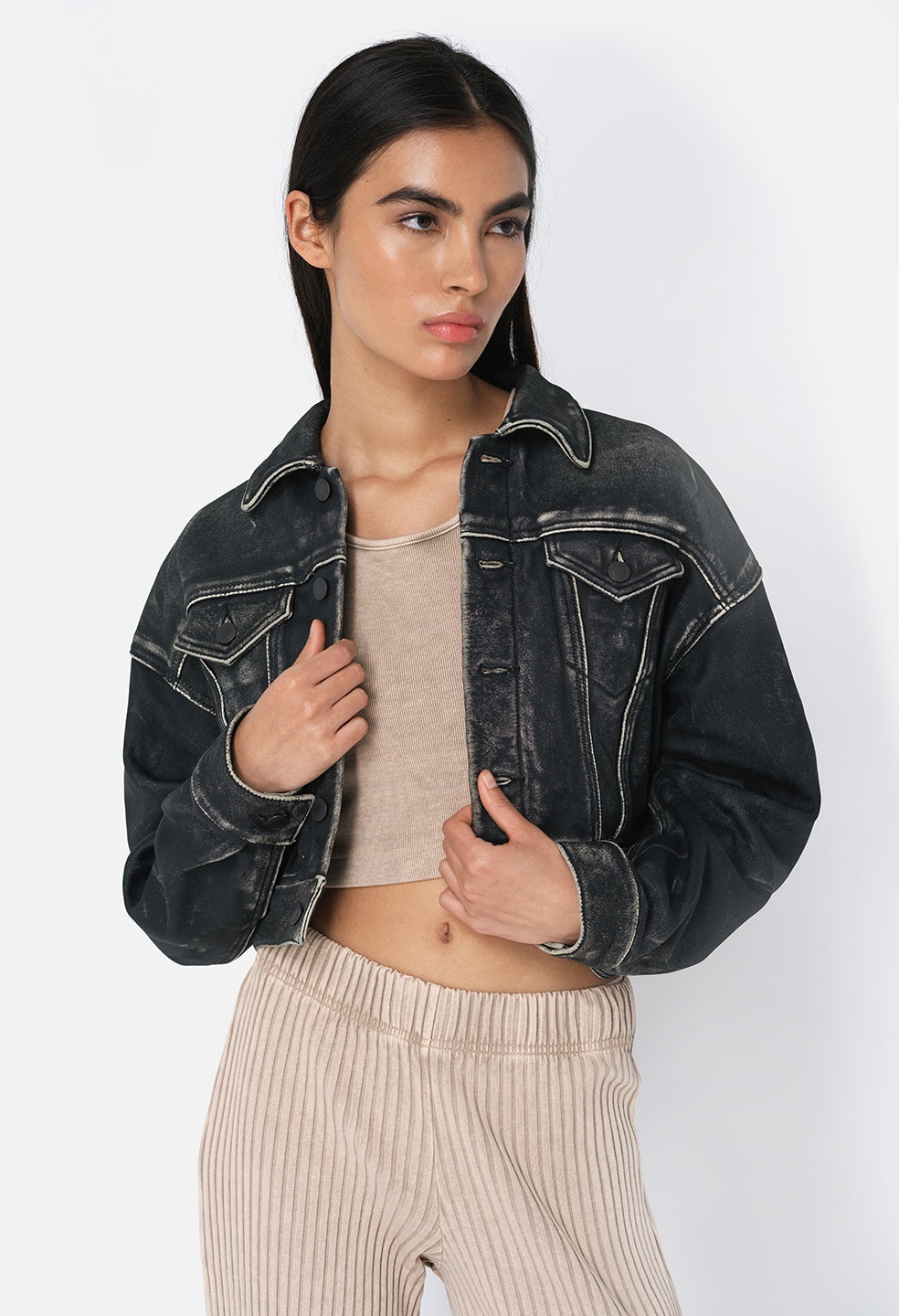 CROPPED LEATHER THUMPER - 1