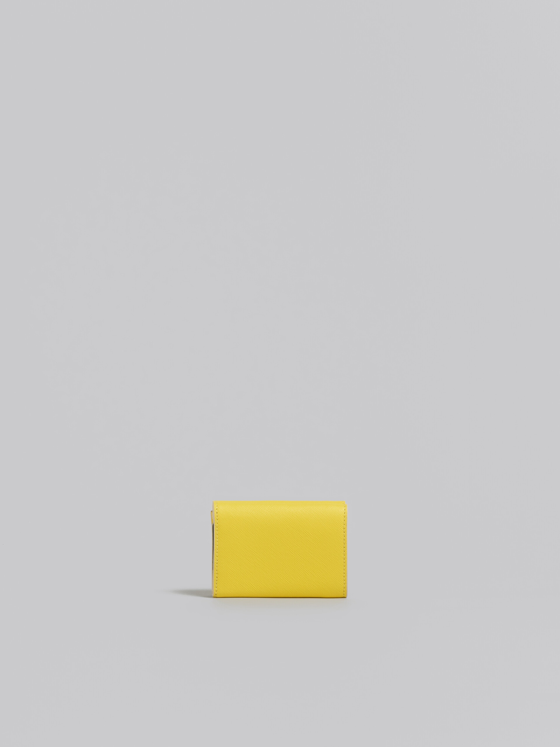 YELLOW SAFFIANO LEATHER TRI-FOLD WALLET - 3