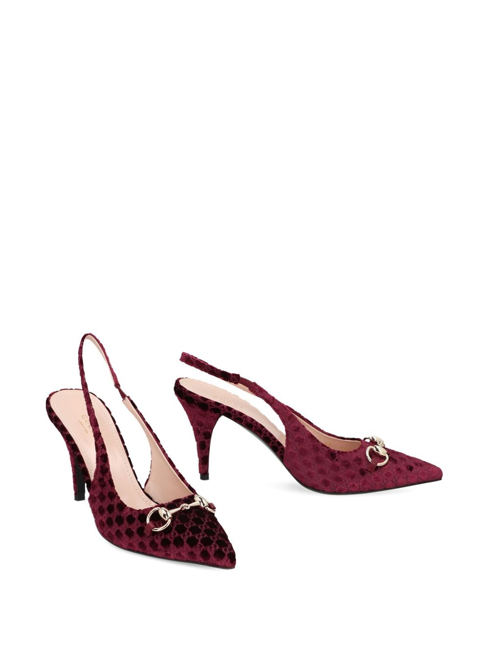 85mm GG velvet slingback pumps - 2