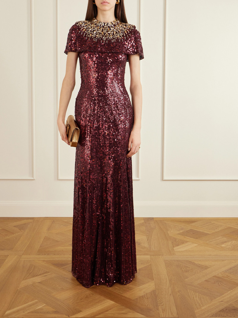 JENNY PACKHAM Radiant Sequined Crepe Gown outlook