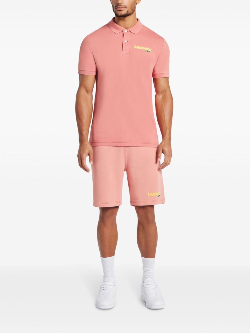 logo-print organic cotton track shorts - 2