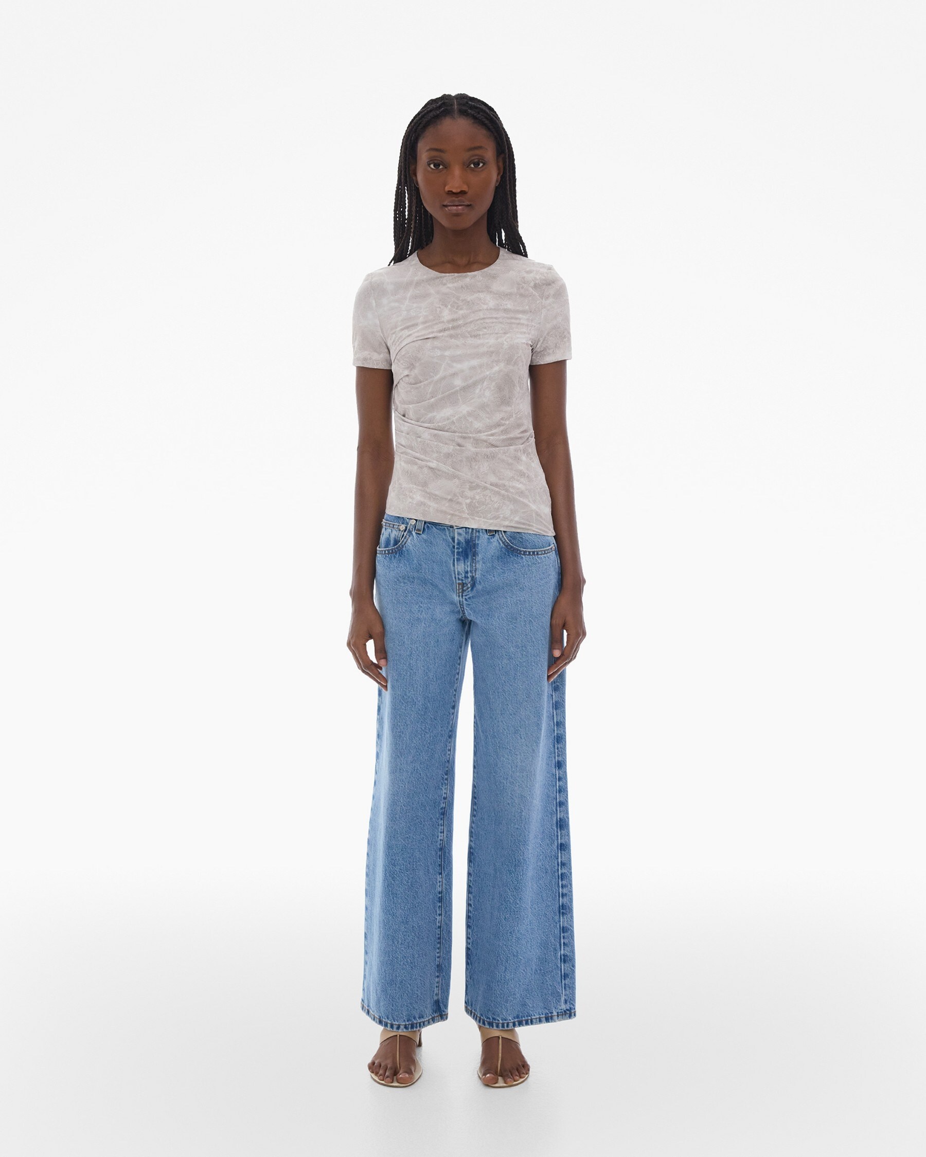 PRINTED RUCHED TEE - 2
