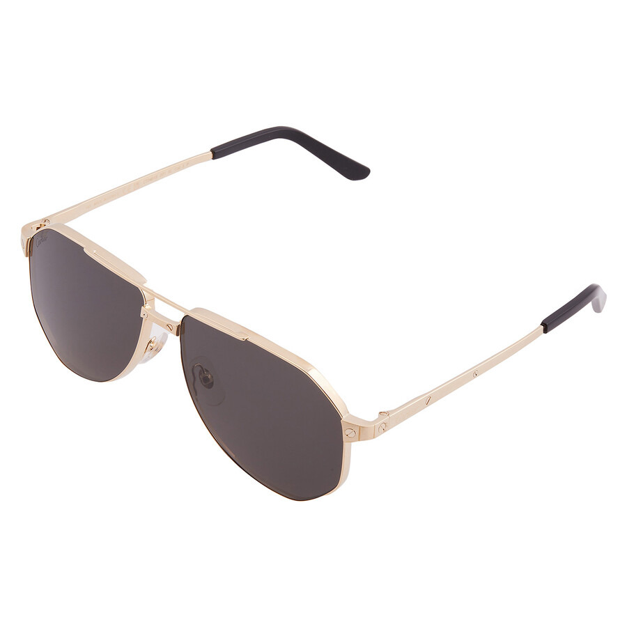 Cartier Santos de Cartier Polairzed Smoke Pilot Men's Sunglasses CT0461S 001 60 - 3