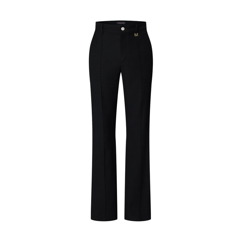 Flared Mix Wool And Cotton Evening Pants 1