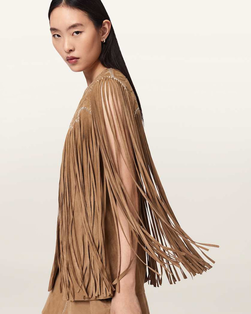 CARTER WHIPSTITCH SUEDE TASSEL GILET 4