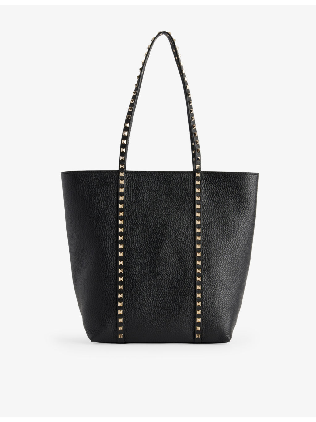 Rockstud grained-leather tote bag - 1