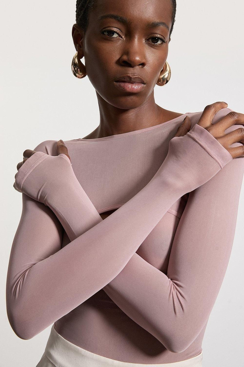 Double Layered Cut Out Mesh Bodysuit 6