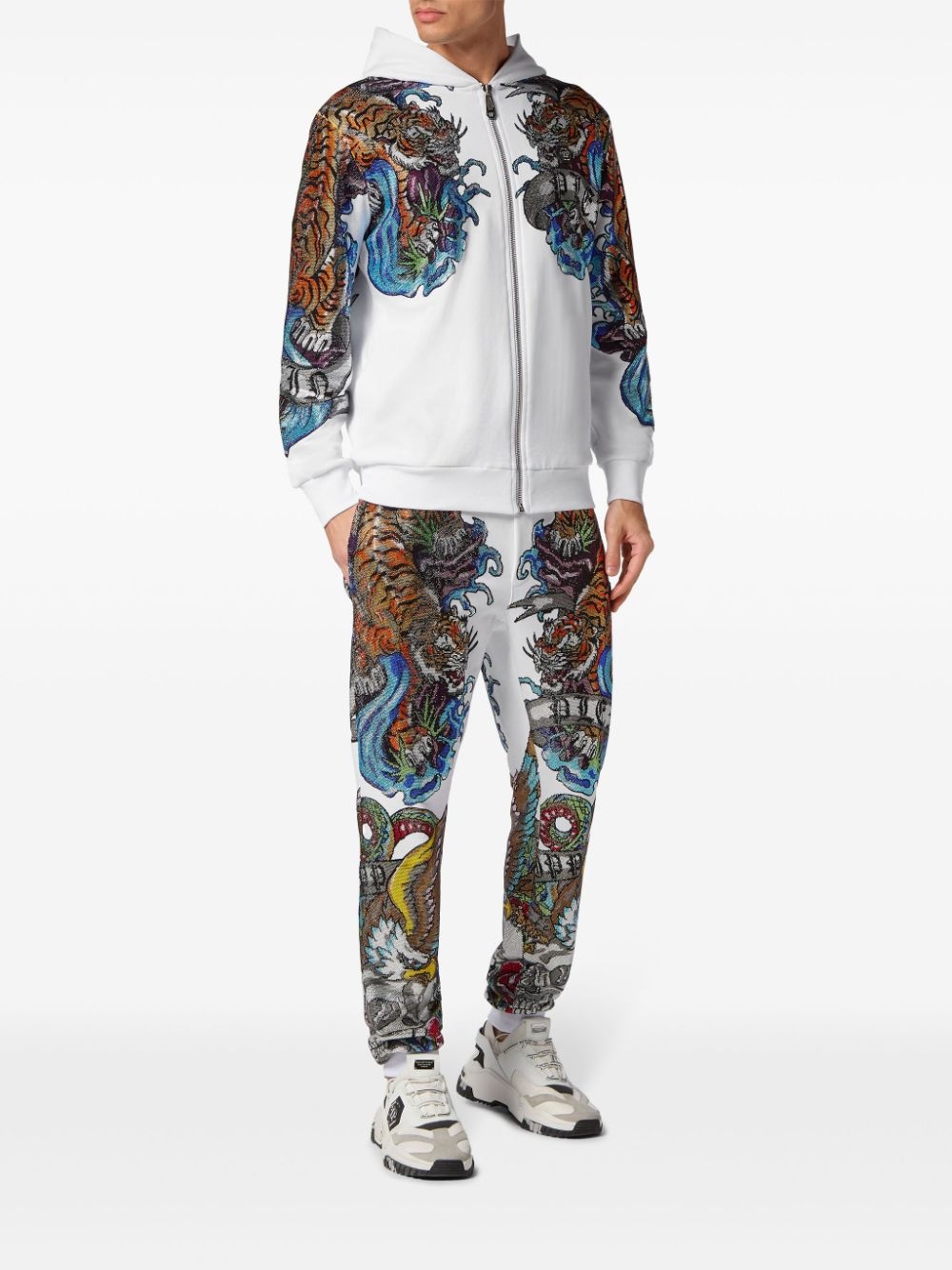 tattoo-print bomber jacket - 2