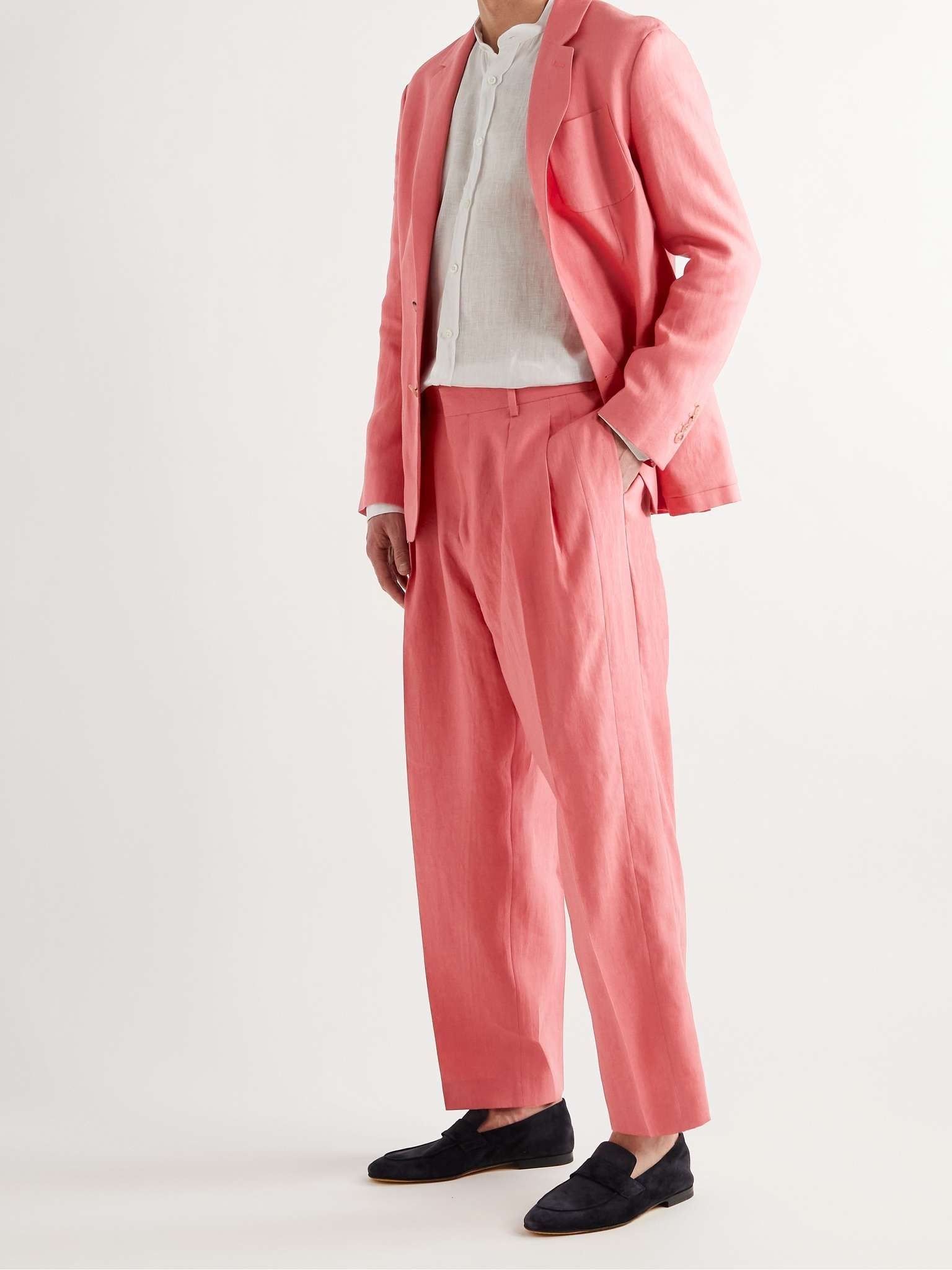 Pleated Linen Suit Trousers - 2