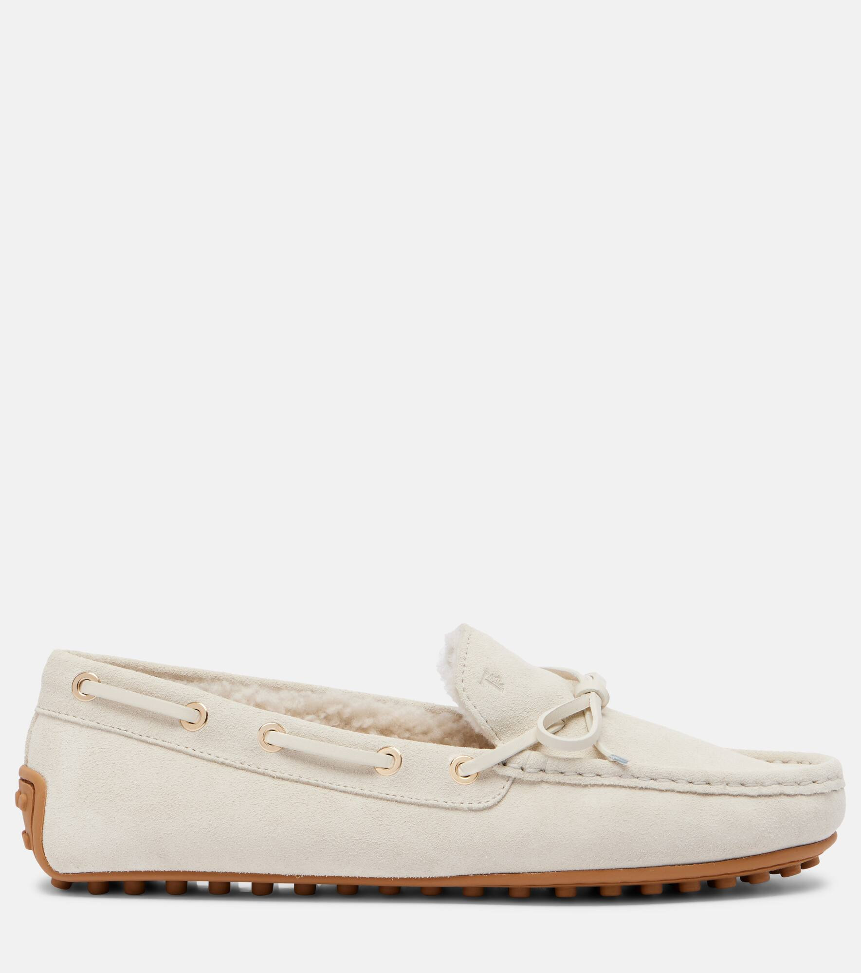 Gommino shearling-lined suede boat shoes - 4