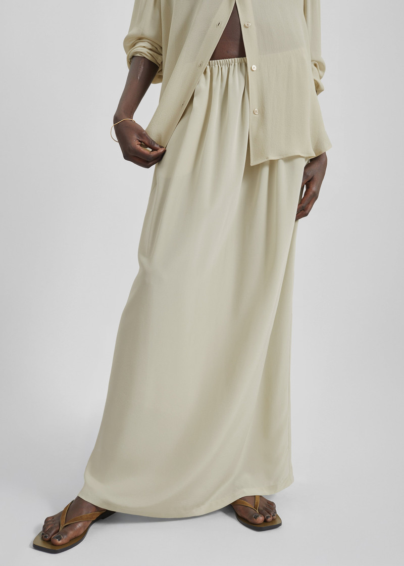Sibena Silk Maxi Skirt - Cement 8