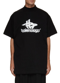 【関税＆送料込み】Balenciaga Rotated Logo T-Shirt BALENCIAGA Layered Sports T Shirt Oversized | neimanmarcus