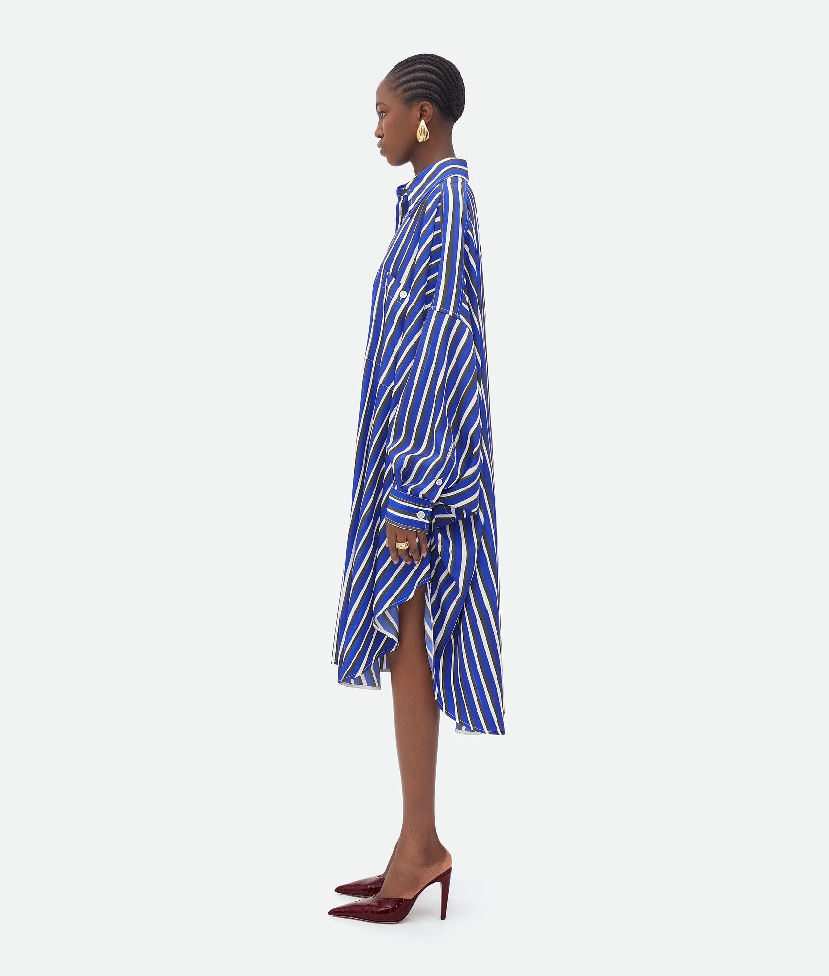 Stripe Print Viscose And Silk Dress - 2
