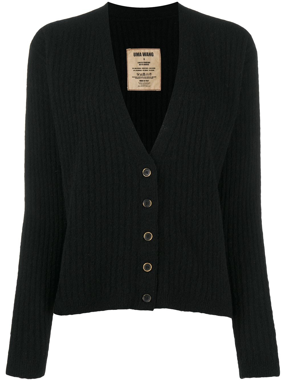 V-neck ribbed knit cardigan - 1