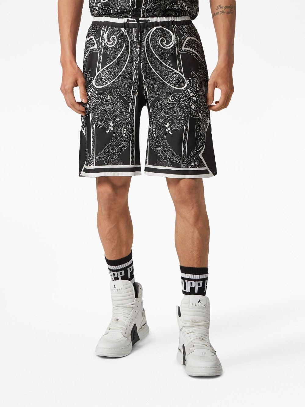 paisley-print silk shorts - 3