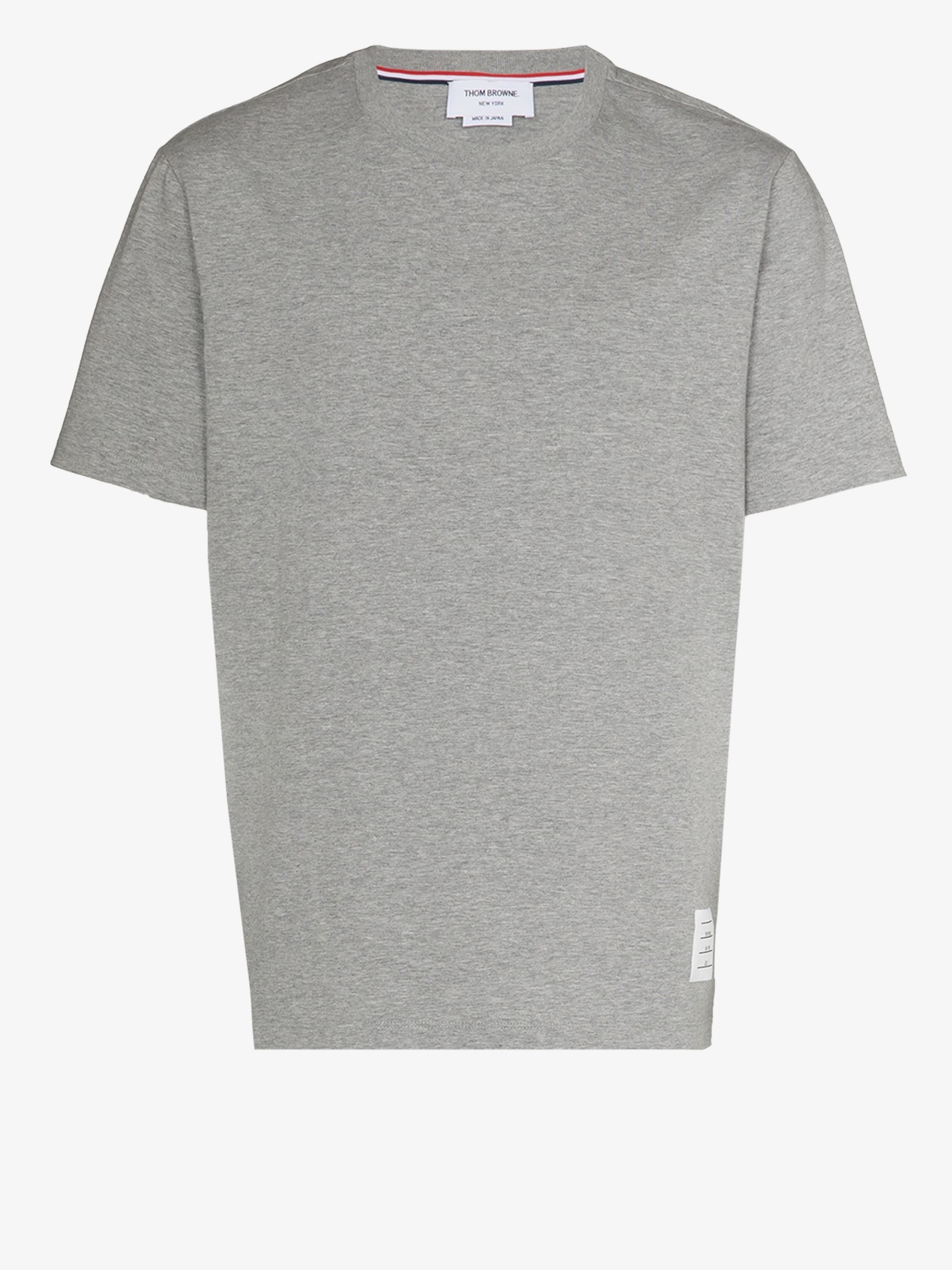 grey side slit cotton t-shirt - 1