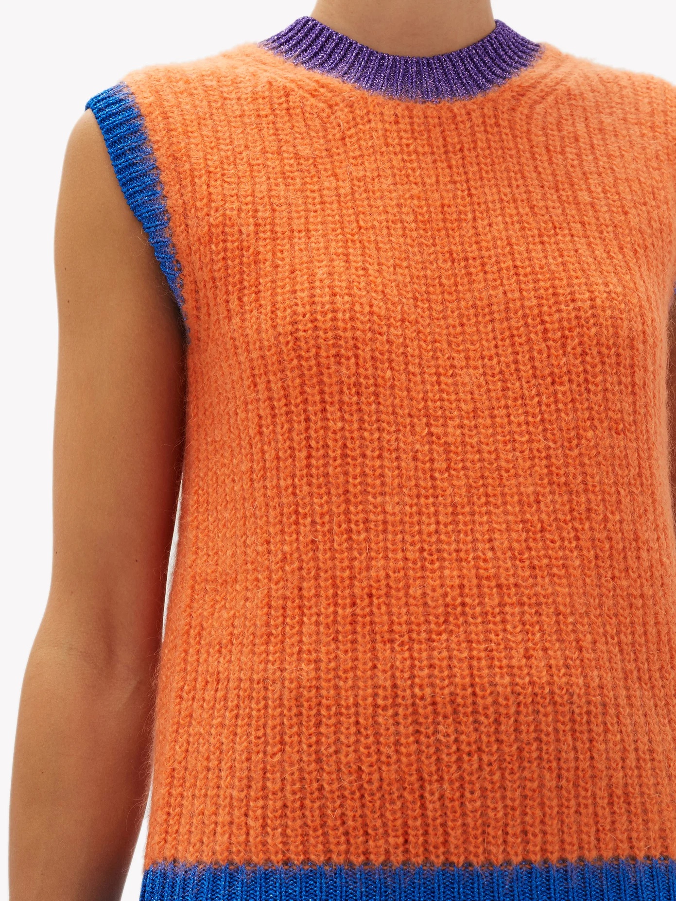 Logo-embroidered ribbed mohair-blend tank top - 3